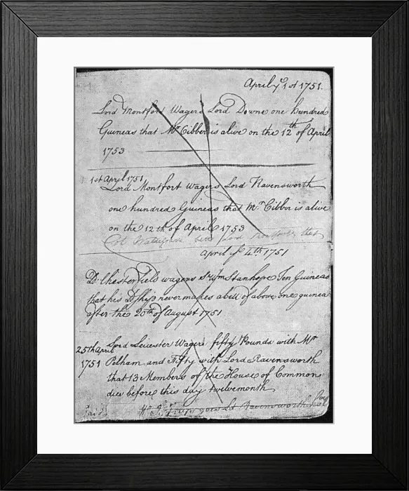 Framed Print : The Betting Book at Whites club Framed Print : The Betting Book at Whites club