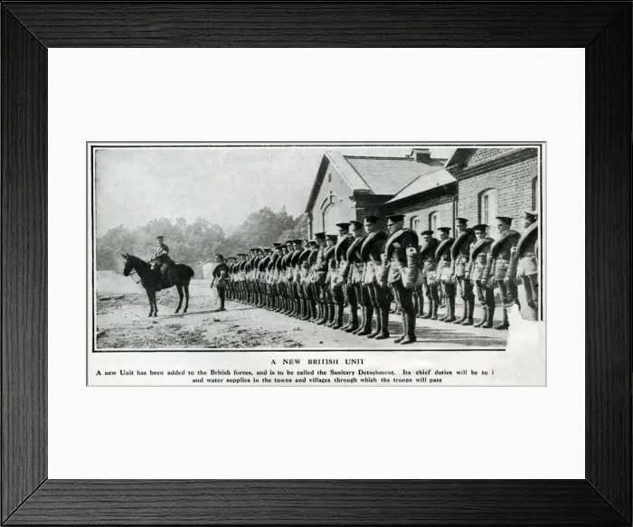 Framed Print : Sanitary Department on parade, WW1 Framed Print : Sanitary Department on parade, WW1