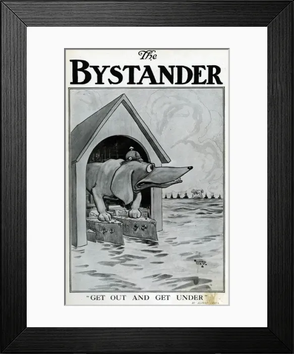 Framed Print : Cartoon, Get Out and Get Under, WW1 Framed Print : Cartoon, Get Out and Get Under, WW1