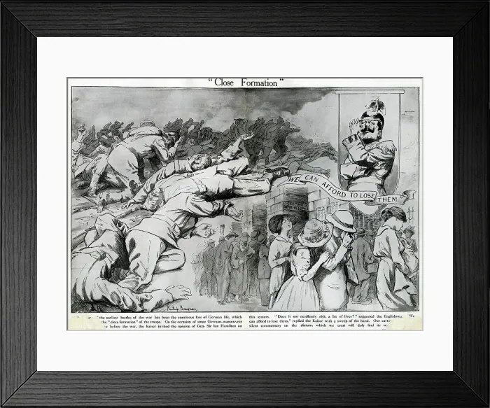 Framed Print : Cartoon, Close Formation, WW1