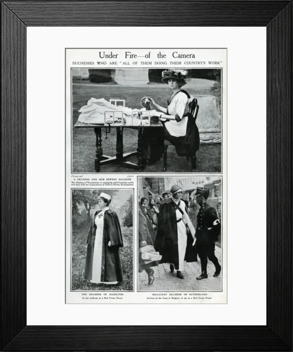 Framed Print : Three duchesses doing war work, WW1 Framed Print : Three duchesses doing war work, WW1