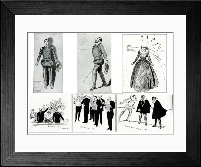 Framed Print : Six illustrations from a theatre production of Drake Framed Print : Six illustrations from a theatre production of Drake