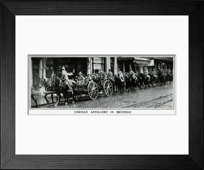 Framed Print : German artillery in Brussels, WW1 Framed Print : German artillery in Brussels, WW1