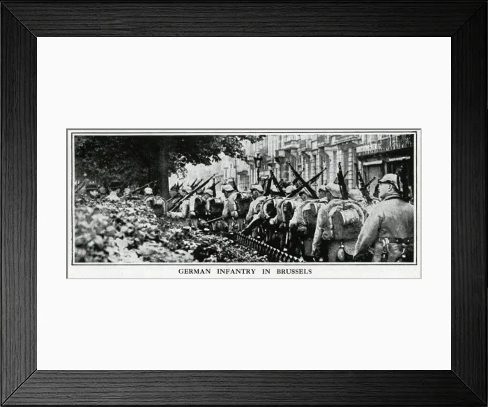Framed Print : German infantry in Brussels, WW1 Framed Print : German infantry in Brussels, WW1