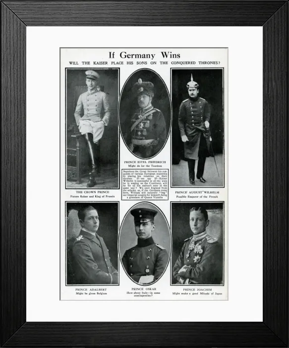 Framed Print : If Germany Wins -- the Kaisers sons, WW1 Framed Print : If Germany Wins -- the Kaisers sons, WW1
