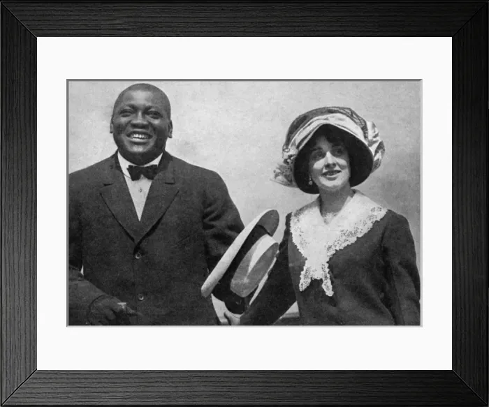 Framed Print : Jack Johnson and his first wife Framed Print : Jack Johnson and his first wife