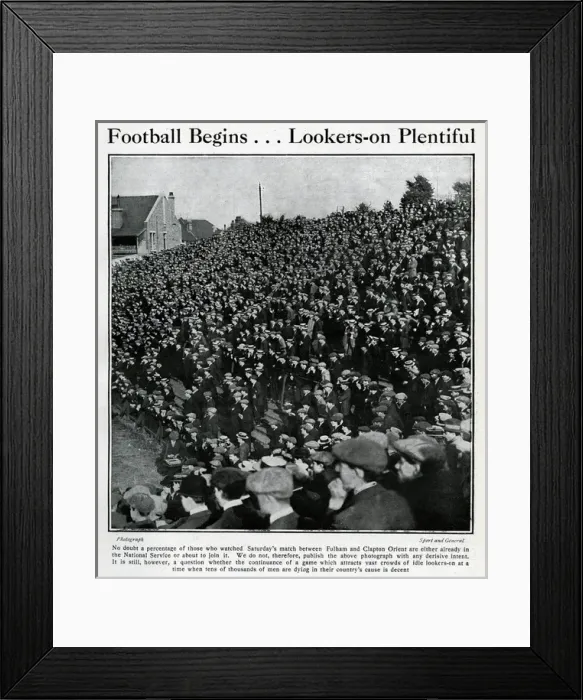 Framed Print : Spectators at Fulham v Clapton Orient football match Framed Print : Spectators at Fulham v Clapton Orient football match