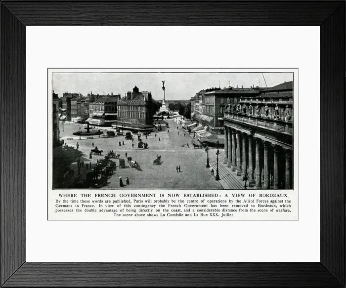 Framed Print : View of Bordeaux, location of French government, WW1 Framed Print : View of Bordeaux, location of French government, WW1