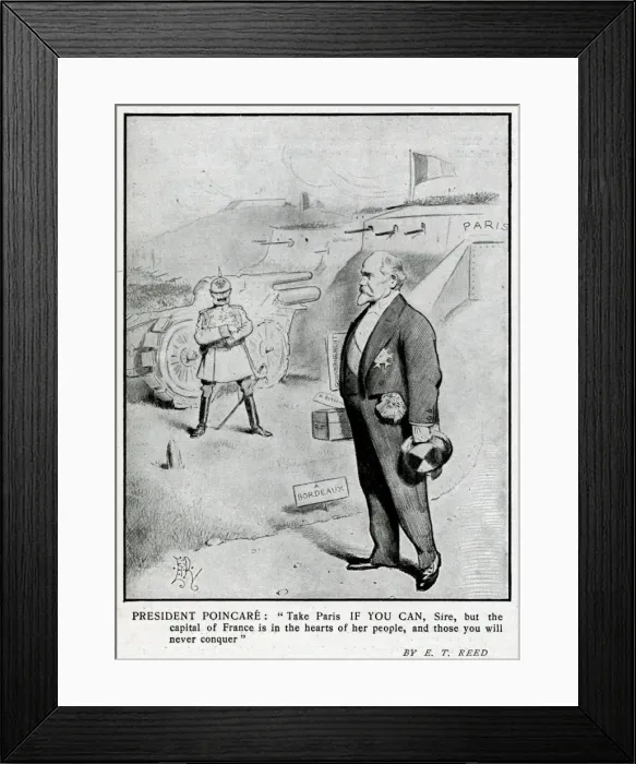 Framed Print : Cartoon, Poincare and Kaiser, WW1 Framed Print : Cartoon, Poincare and Kaiser, WW1
