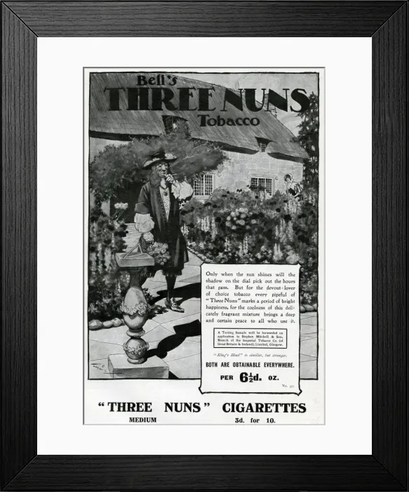 Framed Print : Advertisement for Three Nuns tobacco Framed Print : Advertisement for Three Nuns tobacco
