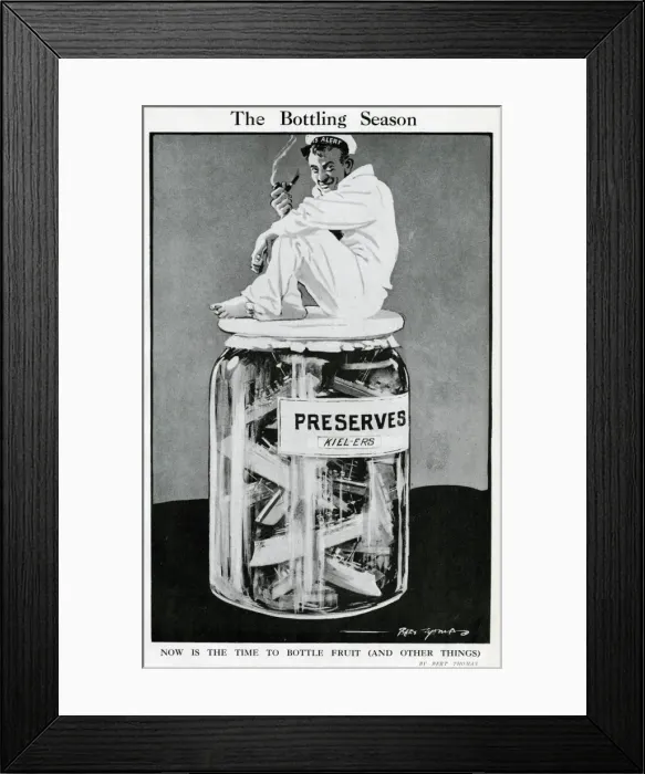 Framed Print : Cartoon, The Bottling Season, WW1 Framed Print : Cartoon, The Bottling Season, WW1