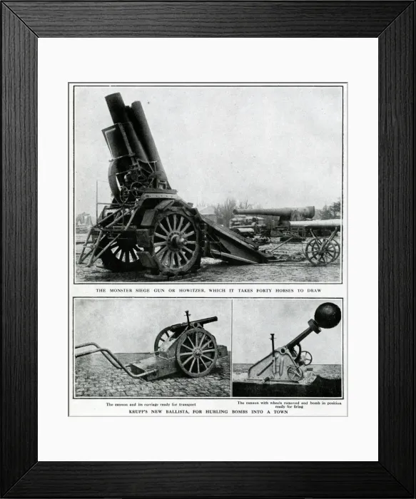Framed Print : German guns made by Krupp, WW1 Framed Print : German guns made by Krupp, WW1