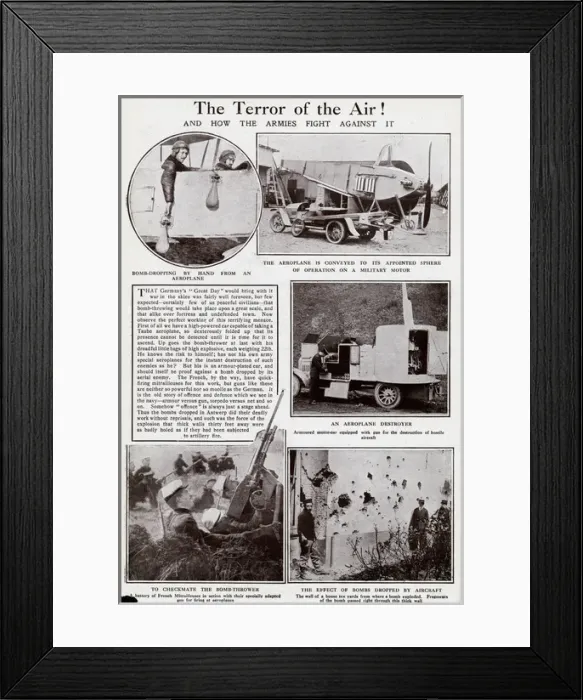 Framed Print : Ground defence against enemy air attacks, WW1 Framed Print : Ground defence against enemy air attacks, WW1