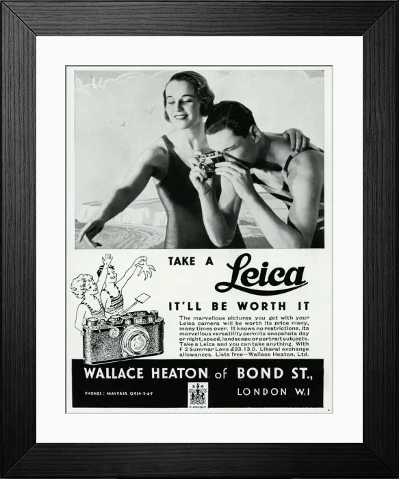 Framed Print : Advert for Leica cameras 1934 Framed Print : Advert for Leica cameras 1934