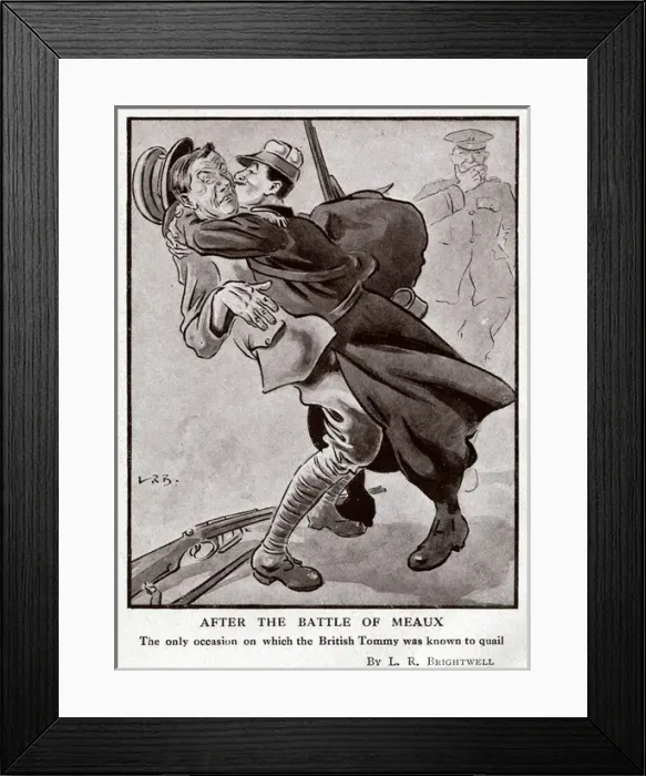 Framed Print : Cartoon, After the Battle of Meaux, WW1