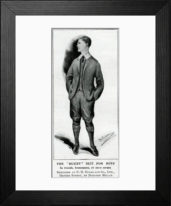 Framed Print : Rugby suit for boys 1914