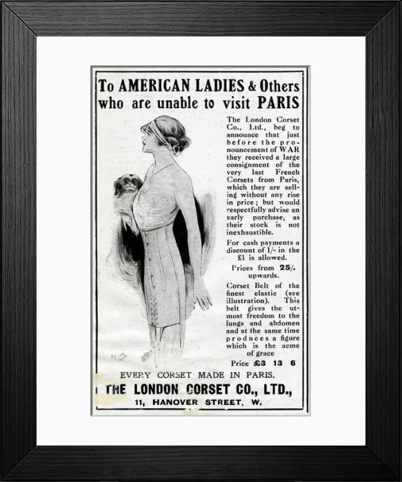 Framed Print : Advert for London Corset Co Ltd 1914 Framed Print : Advert for London Corset Co Ltd 1914