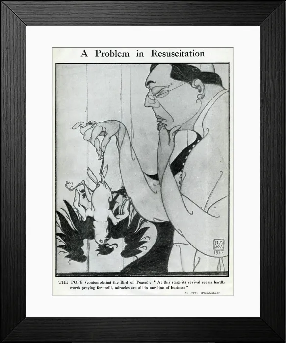 Framed Print : Cartoon, A Problem in Resuscitation, WW1 Framed Print : Cartoon, A Problem in Resuscitation, WW1