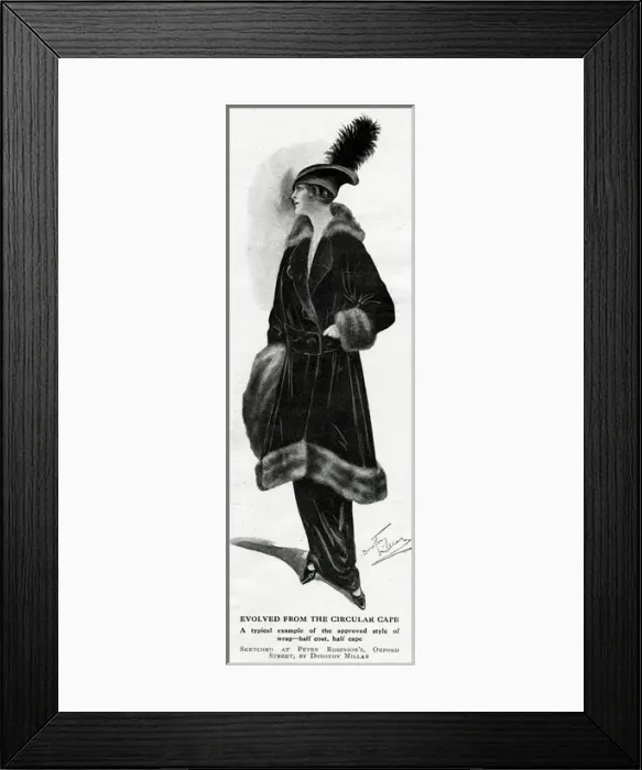 Framed Print : Woman in elegant fur trimmed coat
