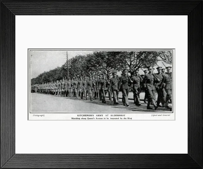 Framed Print : Kitcheners army recruits at Aldershot, WW1