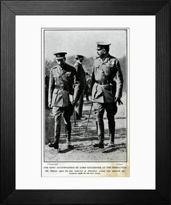 Framed Print : Kitchener and George V at Aldershot, WW1