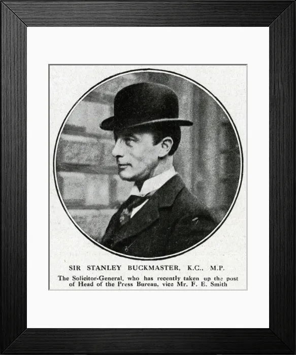 Framed Print : Sir Stanley Buckmaster, Solicitor-General, WW1 Framed Print : Sir Stanley Buckmaster, Solicitor-General, WW1