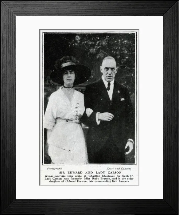 Framed Print : Sir Edward and Lady Carson on their wedding day Framed Print : Sir Edward and Lady Carson on their wedding day