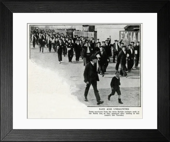 Framed Print : Survivors from German U-boat attack, WW1 Framed Print : Survivors from German U-boat attack, WW1