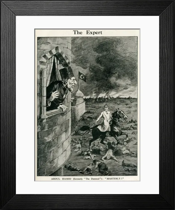 Framed Print : Cartoon, Kaiser Wilhelm II and Abdul Hamid, WW1 Framed Print : Cartoon, Kaiser Wilhelm II and Abdul Hamid, WW1