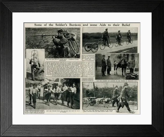 Framed Print : Transport methods used by soldiers, WW1 Framed Print : Transport methods used by soldiers, WW1