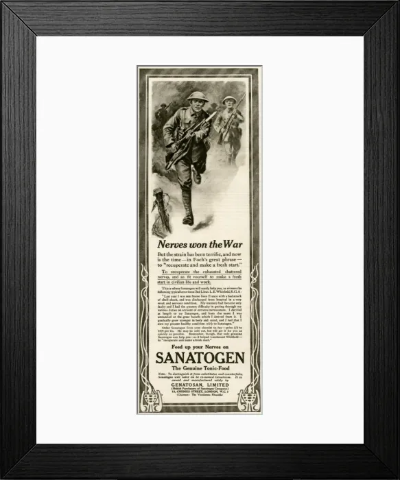 Framed Print : Advert for Sanatogen tonic 1919 Framed Print : Advert for Sanatogen tonic 1919