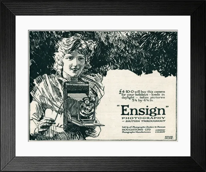Framed Print : Advert for Ensign camera 1919 Framed Print : Advert for Ensign camera 1919
