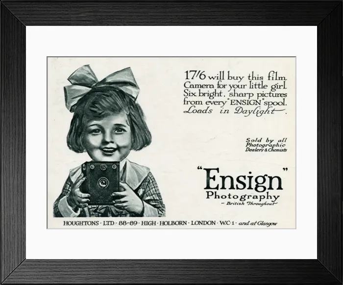 Framed Print : Advert for Ensign camera 1919 Framed Print : Advert for Ensign camera 1919