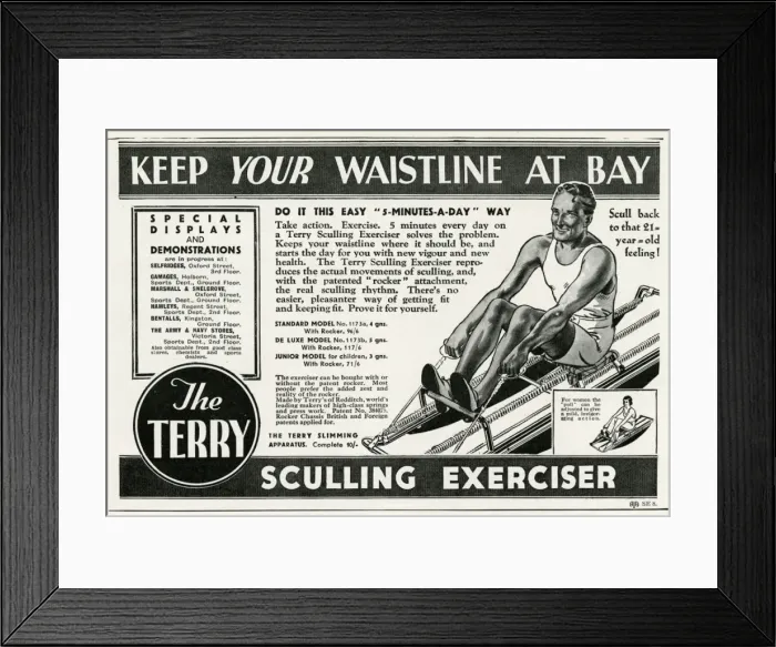Framed Print : Advert for Terrys exerciser for men 1933 Framed Print : Advert for Terrys exerciser for men 1933