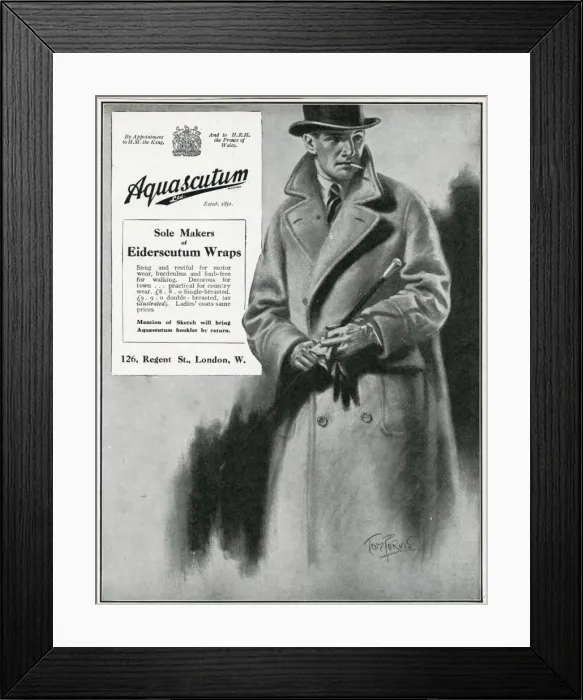 Framed Print : Advert for Aquascutum mens coats 1923 Framed Print : Advert for Aquascutum mens coats 1923