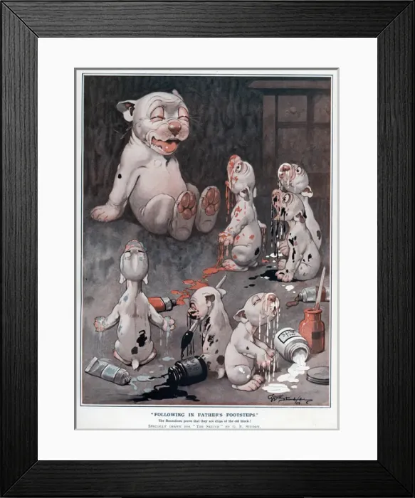 Framed Print : Following in fathers footsteps by George Studdy
