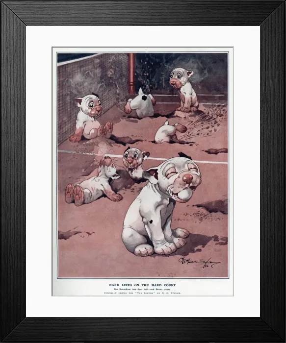 Framed Print : Hard lines on the hard court by George Studdy Framed Print : Hard lines on the hard court by George Studdy