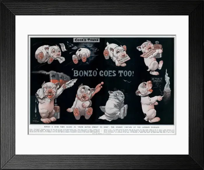 Framed Print : Bonzo a star turn again... by George Studdy Framed Print : Bonzo a star turn again... by George Studdy