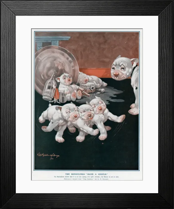Framed Print : The Bonzolines have a couple by George Studdy Framed Print : The Bonzolines have a couple by George Studdy