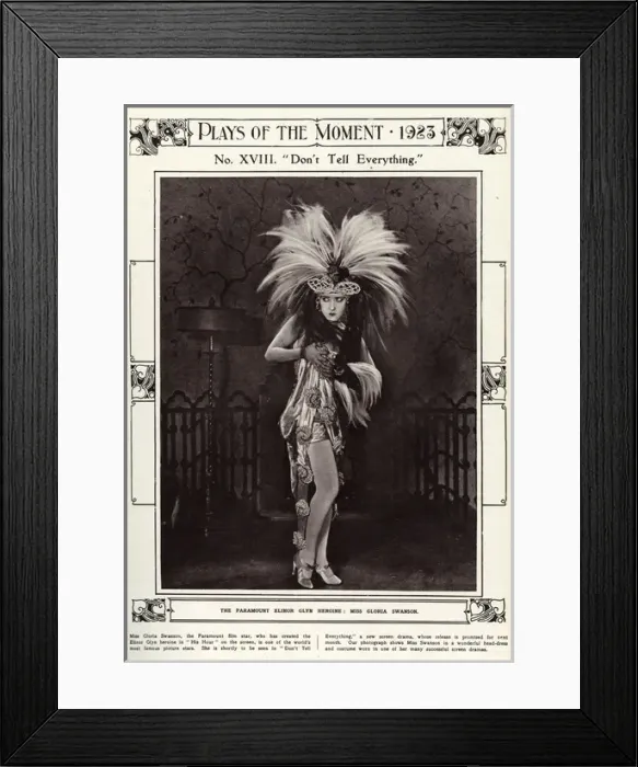 Framed Print : Gloria Swanson in 1923