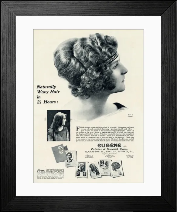 Framed Print : Advert for Eugene permanant hair waving 1923