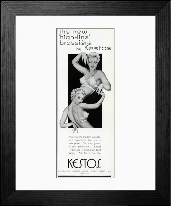 Framed Print : Advert for Kestos lingerie 1939 Framed Print : Advert for Kestos lingerie 1939