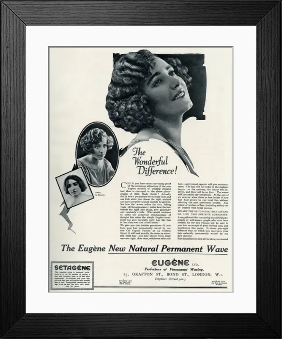 Framed Print : Advert for Eugene permanant hair waving 1923 Framed Print : Advert for Eugene permanant hair waving 1923