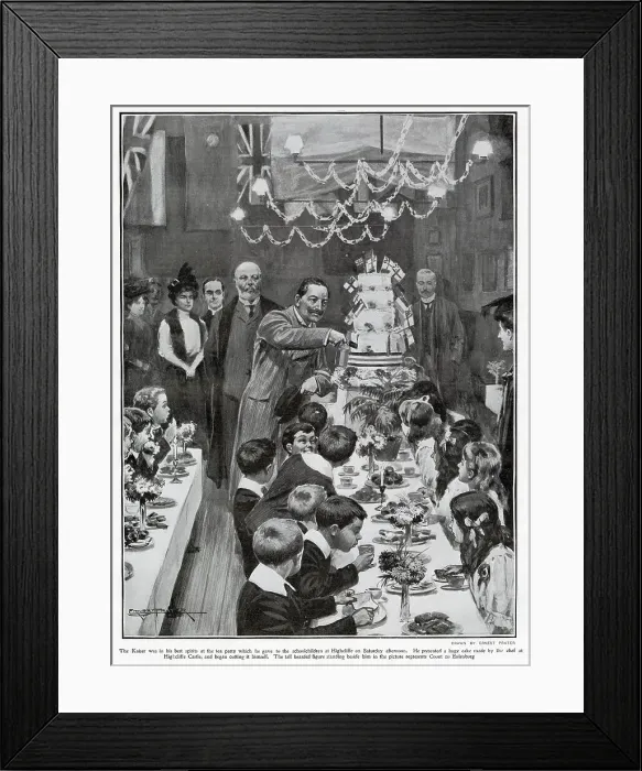 Framed Print : Kaiser Wilhelm II Visiting Children in a School 1907 Framed Print : Kaiser Wilhelm II Visiting Children in a School 1907