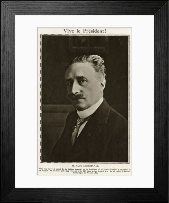 Framed Print : Paul Deschanel in 1920
