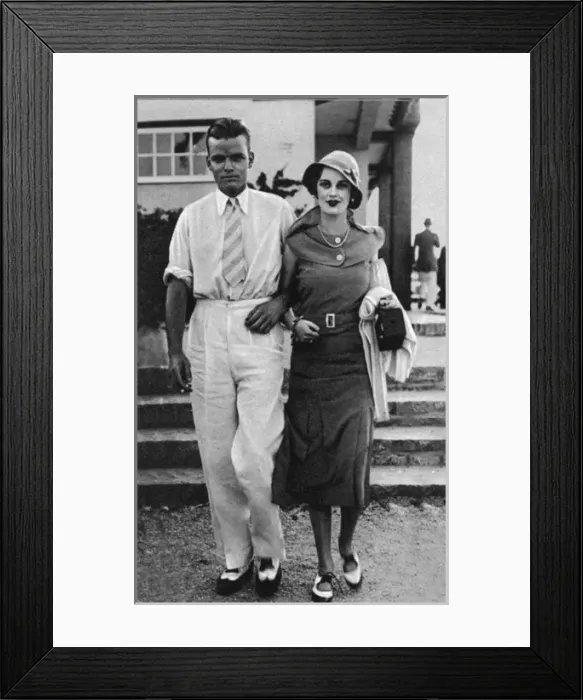 Framed Print : Mr & Mrs Charles Sweeny at Le Touquet
