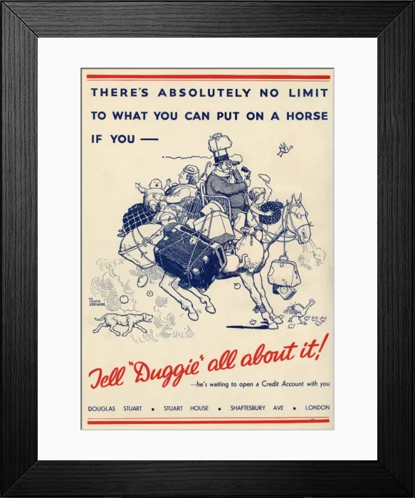 Framed Print : Douglas Stuart advertisement by William Heath Robinson Framed Print : Douglas Stuart advertisement by William Heath Robinson