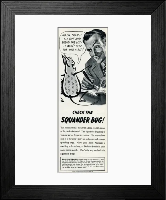 Framed Print : Advert from the National Savings Committee 1943 Framed Print : Advert from the National Savings Committee 1943