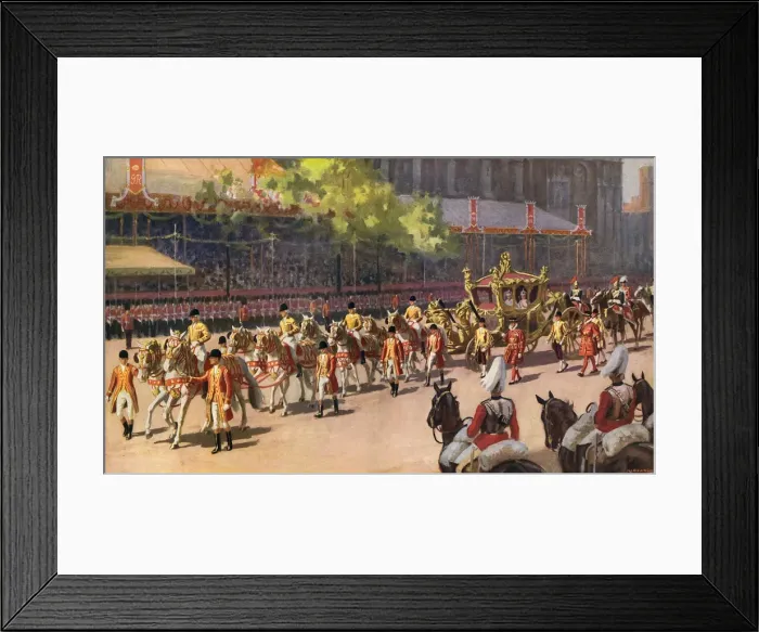 Framed Print : George VI Coronation Procession - the State Coach Framed Print : George VI Coronation Procession - the State Coach