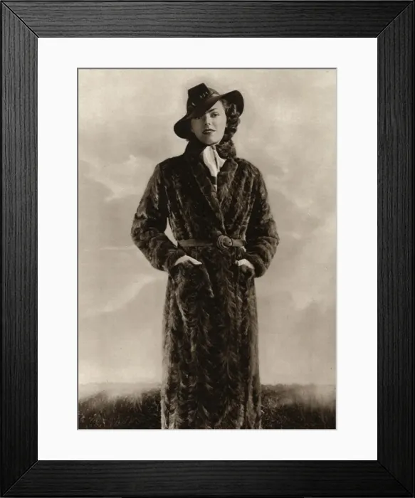 Framed Print : Full length mink coat 1935 Framed Print : Full length mink coat 1935